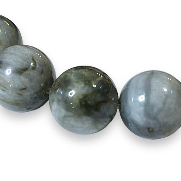 Gemstone Stretch Bracelet Womens Faux Coin Gray Brown Boho Hippie Artsy - Picture 5 of 9